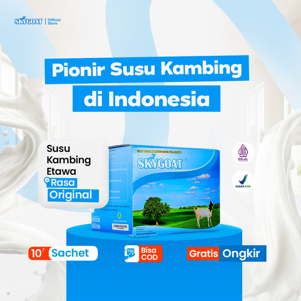 

Skygoat - Susu Kambing Etawa Rasa Original Pertama Di Indonesia Isi 10 Sachet