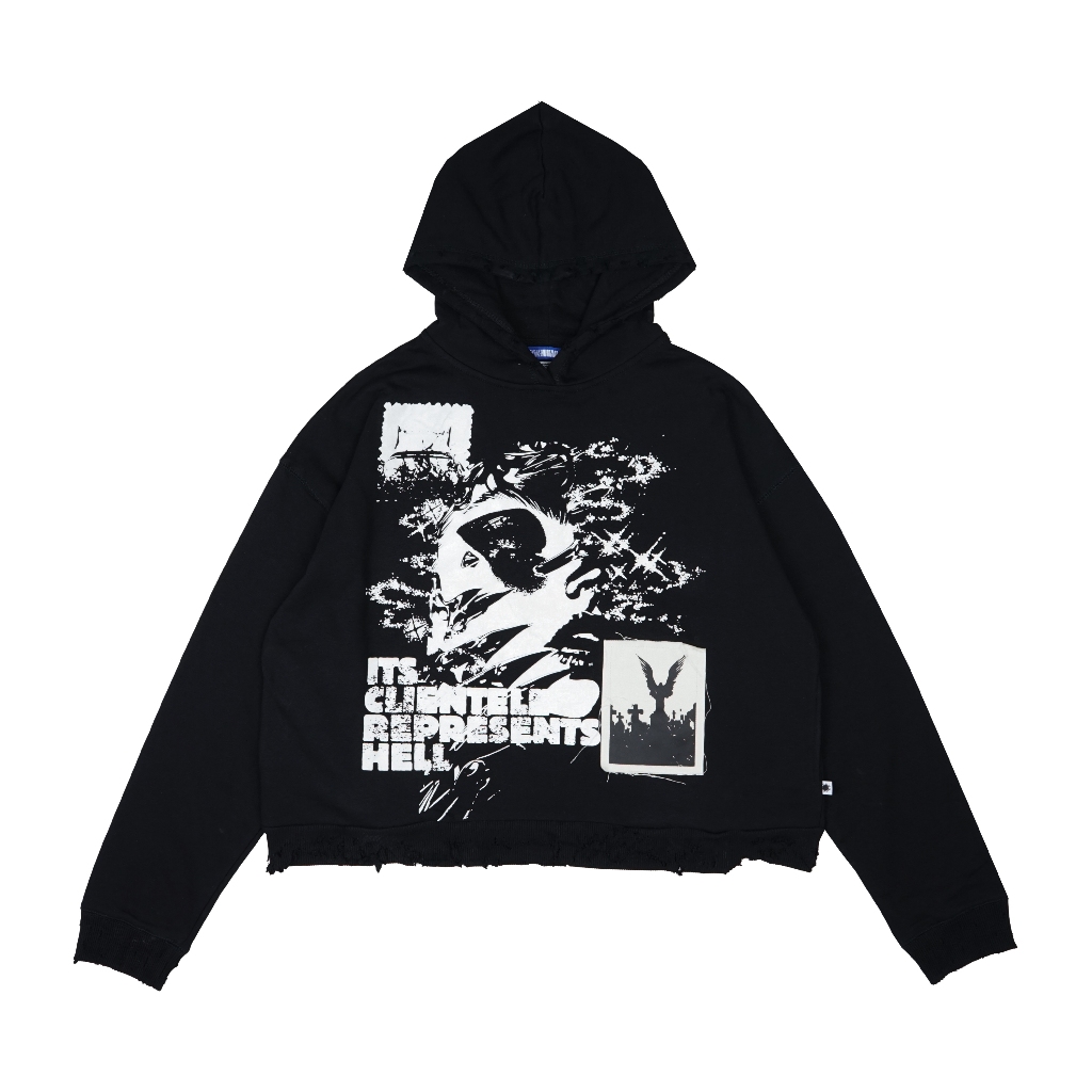 Nothing Human Hoodie Boxy Unfinished – Soul Reaper Washing 330gsm Cotton Fleece