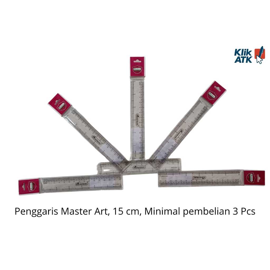

Penggaris Plastik 15 cm, Master Art - 3 PCS
