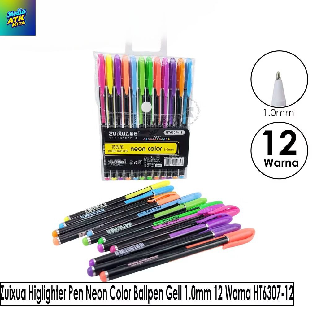

Zuixua Highligter Pen Gel 1.0mm 12 Warna HT6307-12