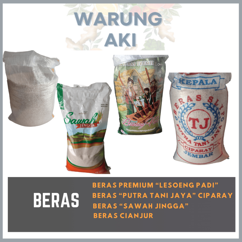 

Beras Premium "Lesoeng Padi" | Beras standar Ciparay | Beras Cianjur | Beras "Sawah Jingga" Harga per 1 Kg