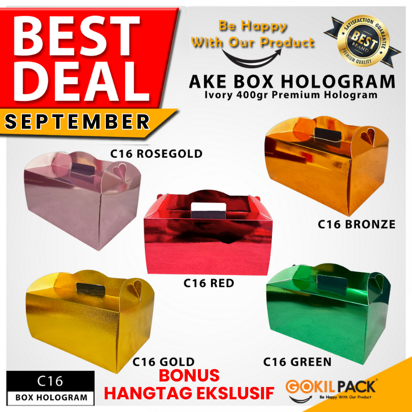 

Kotak Hologram|Gable|Kue|Kado|Serbaguna|Hampers|Dus|Packaging|Box|C16