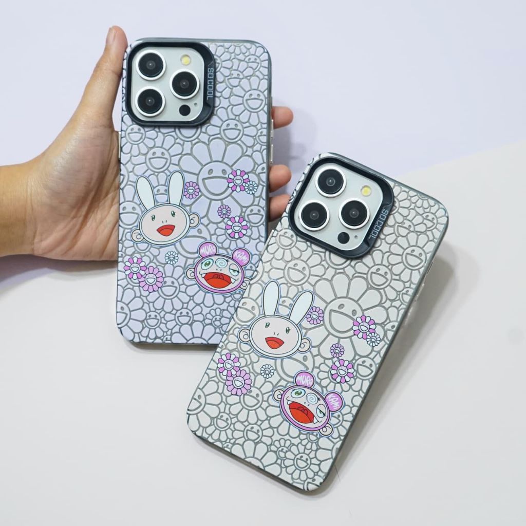 Case Hologram Black Motif  Takashi Murakami Soft Colour Cute Untuk Type Hp Realme  [IMC-02]