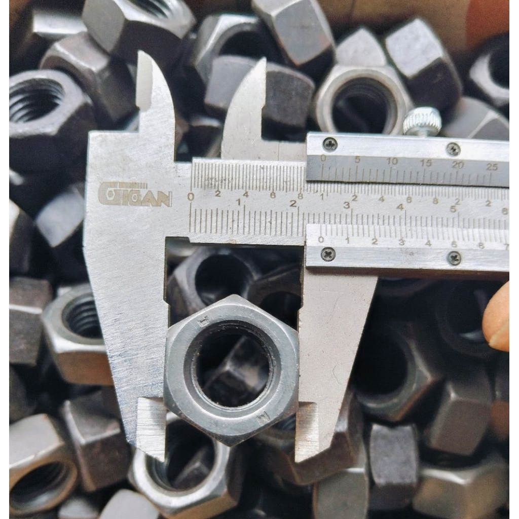 Mur M16 / Mur Hex / Mur Hexagon / Hex Nut M16 Mur Kunci 24 Drat Halus Warna Hitam Termurah