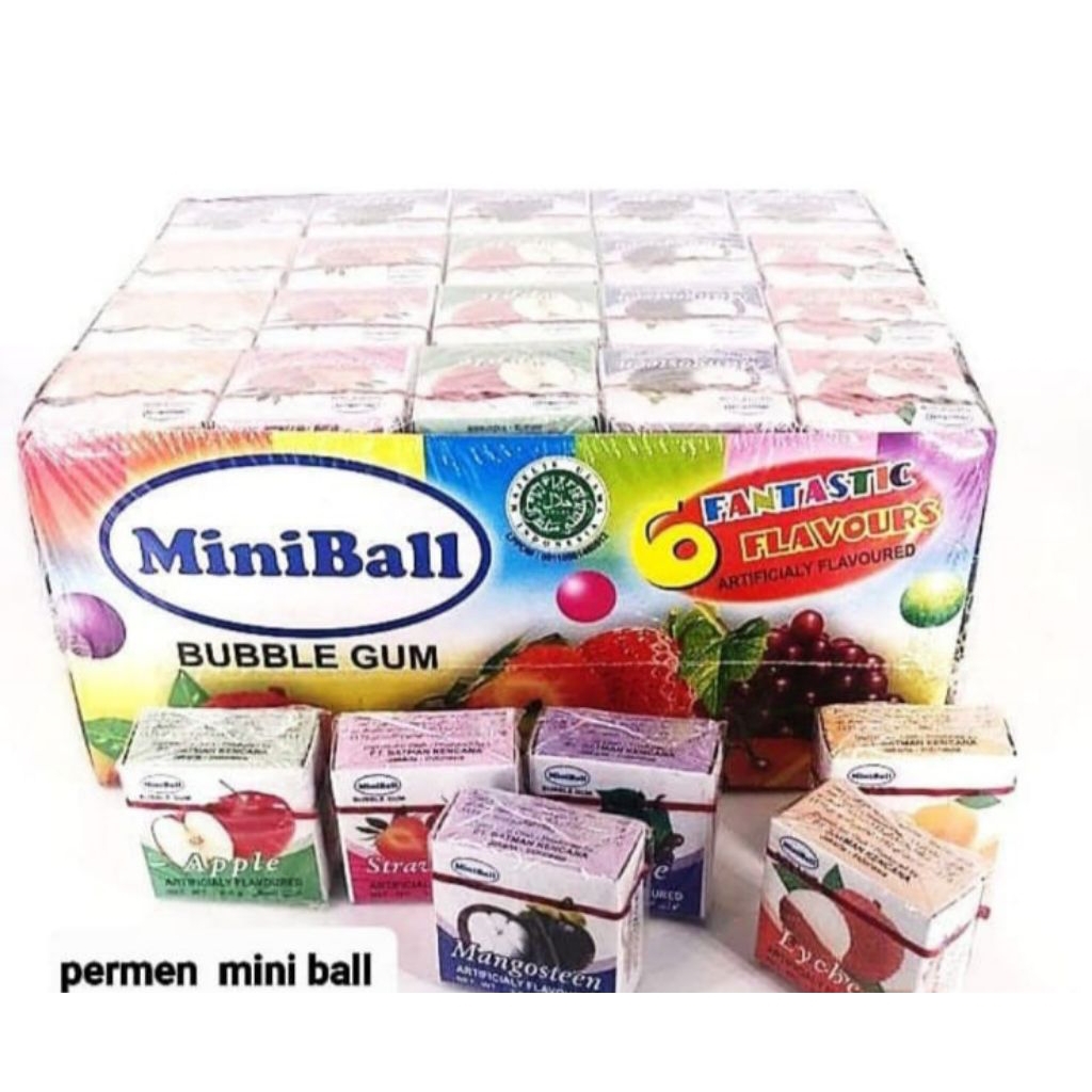 

Permen Bubble Gum MiniBall Aneka Rasa Isi 100pcs