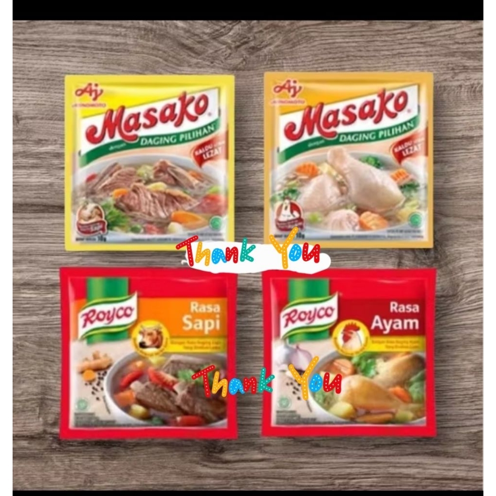 

penyedap rasa ayam, sapi, masako, royco, 12pc/ 1renteng