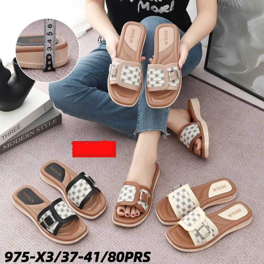 975-X3 / REAL PIC Sandal Selop Karet Jelly Eva Wanita Fashion Trendy Terbaru Kekinian Batik / Uk 37-