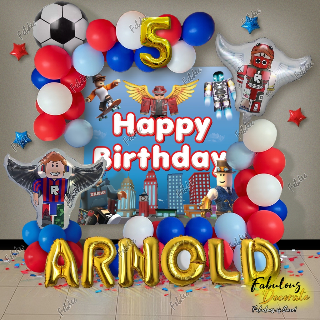 Fabulous Decorate Set Dekorasi balon Tema Roblox / Ultah tema Roblox / Ulang tahun Karakter Roblox