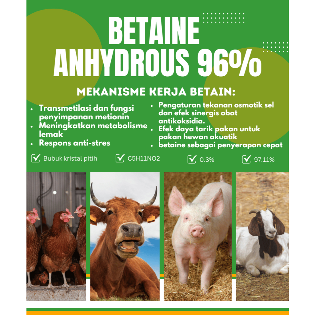 Betaine Anhydrous 96% 1KG