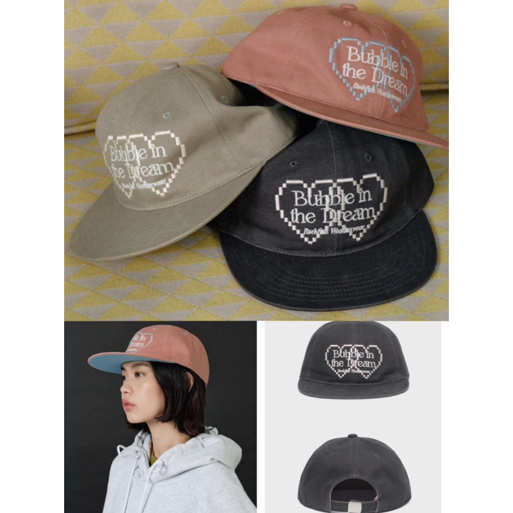 READY STOCK ROCKFISH WEATHERWEAR BUBBLE HEART COTTON BALL CAP | BASEBALL CAP KOREA