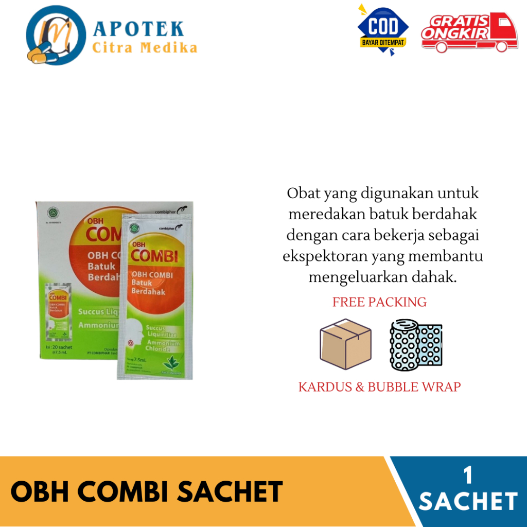 OBH COMBI (1 SACHET) - MERINGANKAN BATUK BERDAHAK