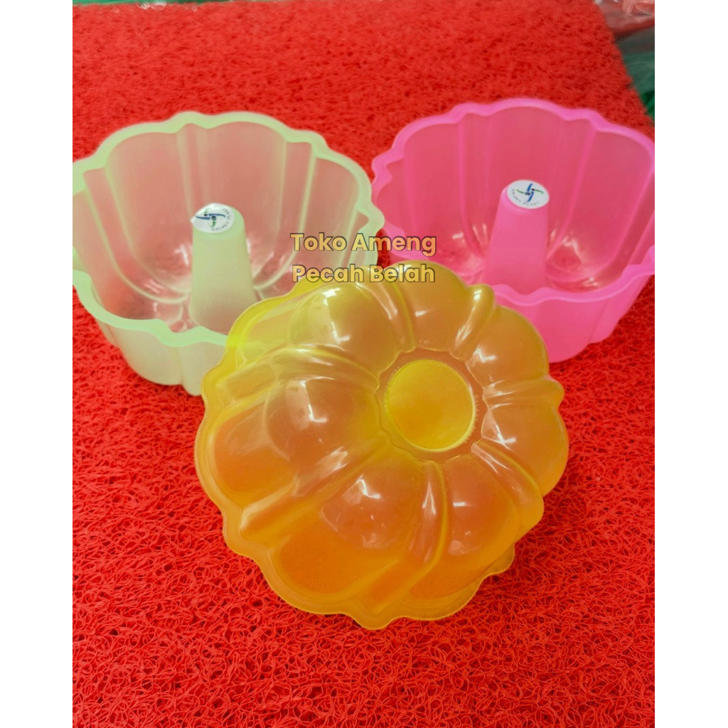 Cetakan Puding Plastik Motif Mawar Diameter 15cm | Cetakan agar agar bunga
