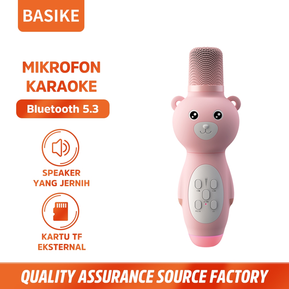 BASIKE Mic Wireless Karaoke Microphone Wireless bluetooth Noise Reduction Mikrofon Konten Kreator