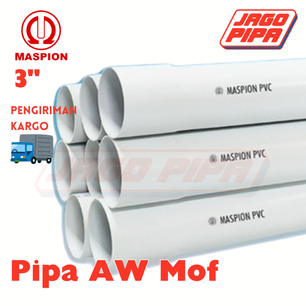 Maspion Pipa AW 3 Inch Putih MOF PVC 4 Meter Paralon 3" PUTIH