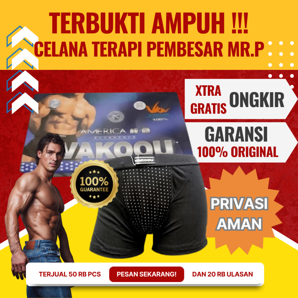 Vakoou USA Boxer Magnet Terapi Celana Dalam Pria untuk Kesehatan Vitalitas ORIGINAL 100%