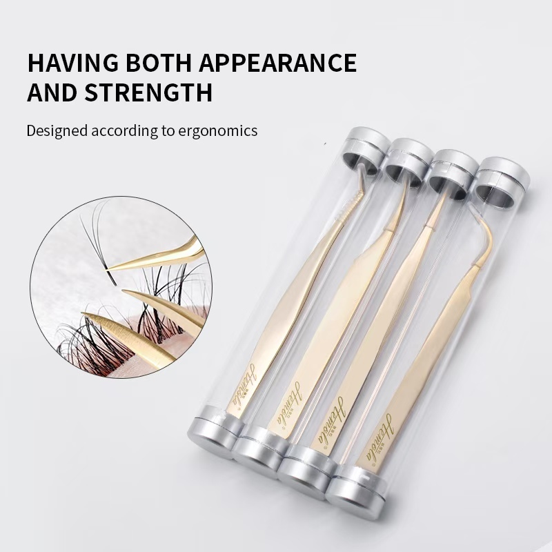 HEMOLA GOLD PINSET EYELASH EXTENSION GOOD QUALITY RAPAT DAN TAJAM