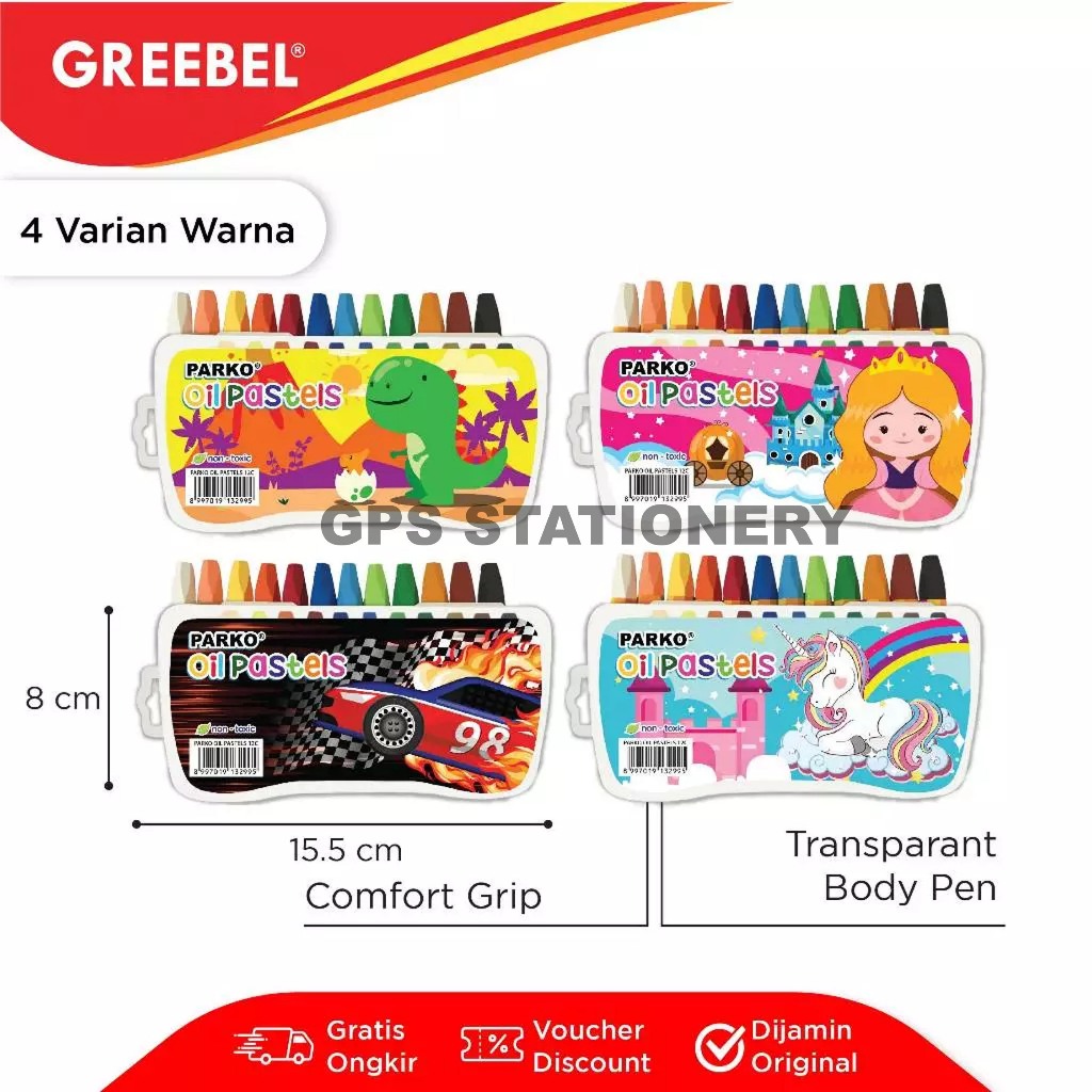 

PARKO Crayon Oil Pastel 12 Warna by Greebel / Krayon Oil Pastel 12 Warna / Parko Crayon Oil Pastel