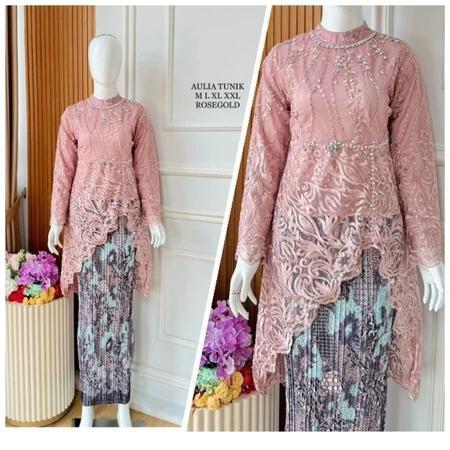 Setelan kebaya blus Aulia //kebaya brokat kondangan//kebaya pesta burgendy//kebaya brokat wisuda lim