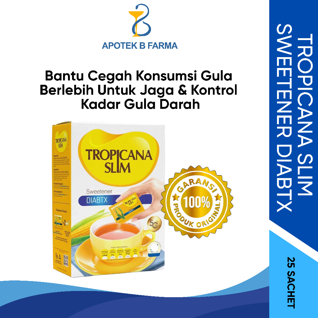 

Tropicana Slim Sweetener diabtx 25 sachet Tropikanaslim Tropikana Slim Gula Diabetes Gula Rendah Kalori