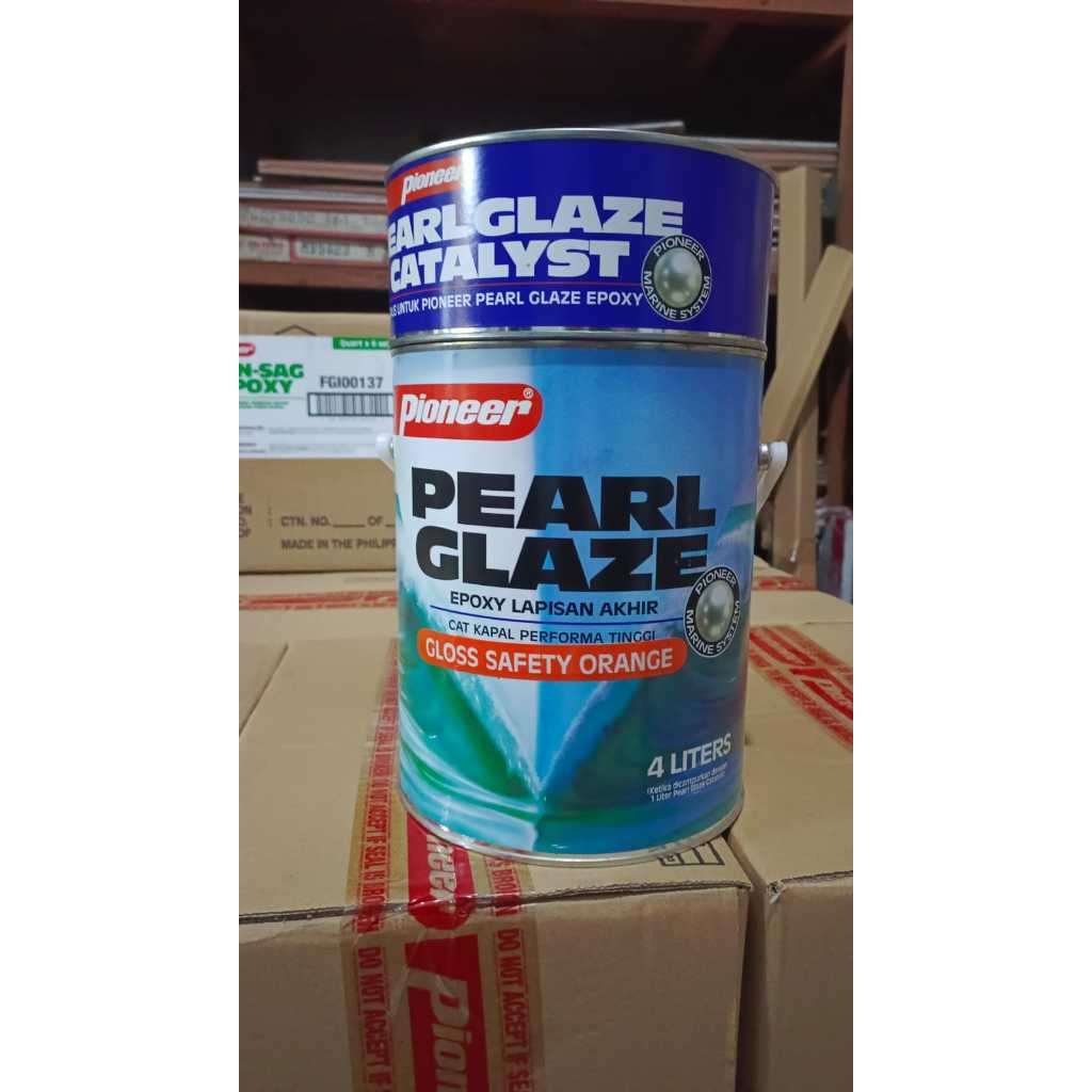 CAT KAPAL EPOXY PIONEER PEARL GLAZE SAFETY ORANGE 4 LITER Cat kapal cat serbaguna cat besi cat kayu 