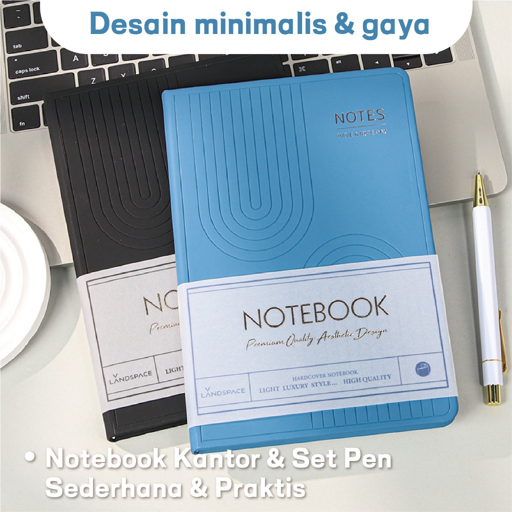 

【Spot】 Siswa Menulis Pelindung Mata PU Kulit A5 Laptop Kantor 80 Kertas Mengental + Ballpoint Pen Set Paket Kotak Hadiah Bisnis Sederhana