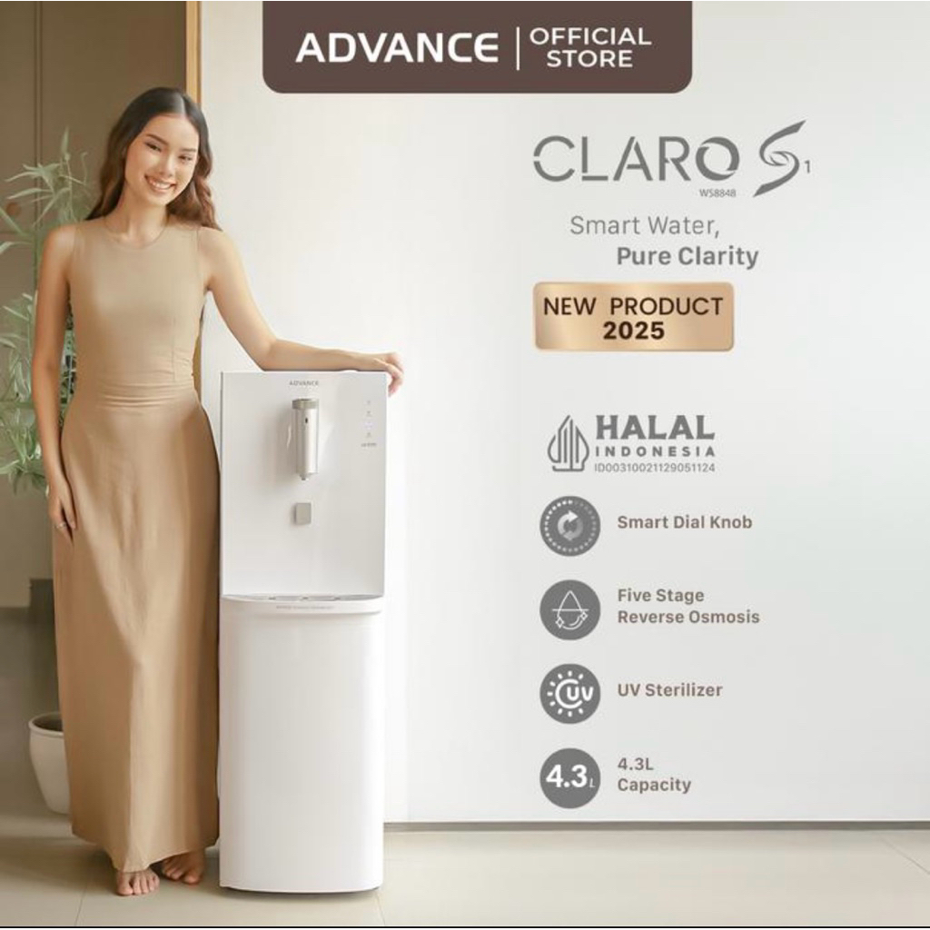 Dispenser Reverse Osmosis tanpa galon /Claro s1 advance terbaru air murni stainles