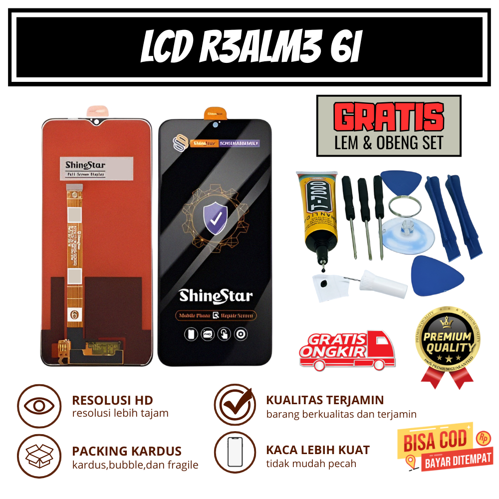 LCD OPPO REALME 6I ORIGINAL + TOUCHSCREEN || GRATIS 1 SET OBENG & LEM || SHINESTAR