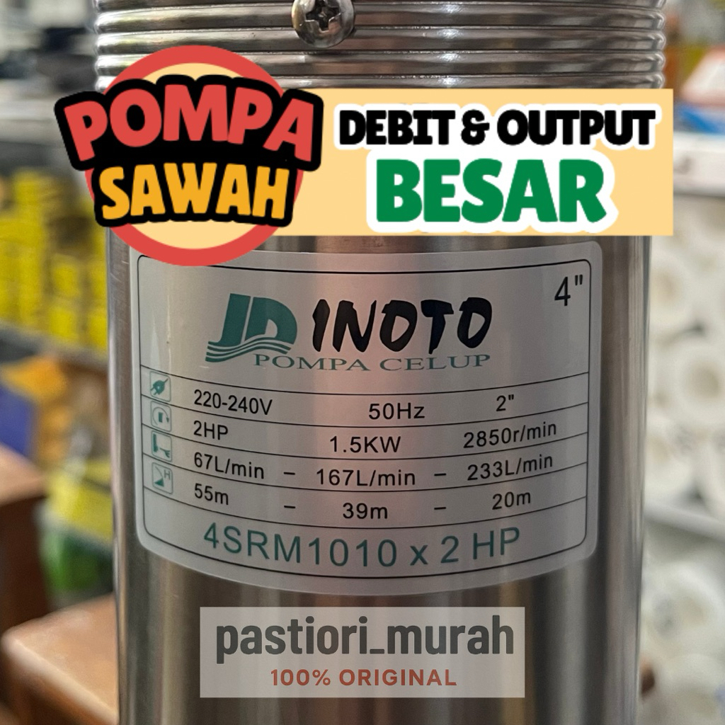 Submersible Pump Inoto 2HP 2 HP  + Control Box Pompa Satelit Inoto 4" 4in 4 in 4 SRM pompa SRM sawah