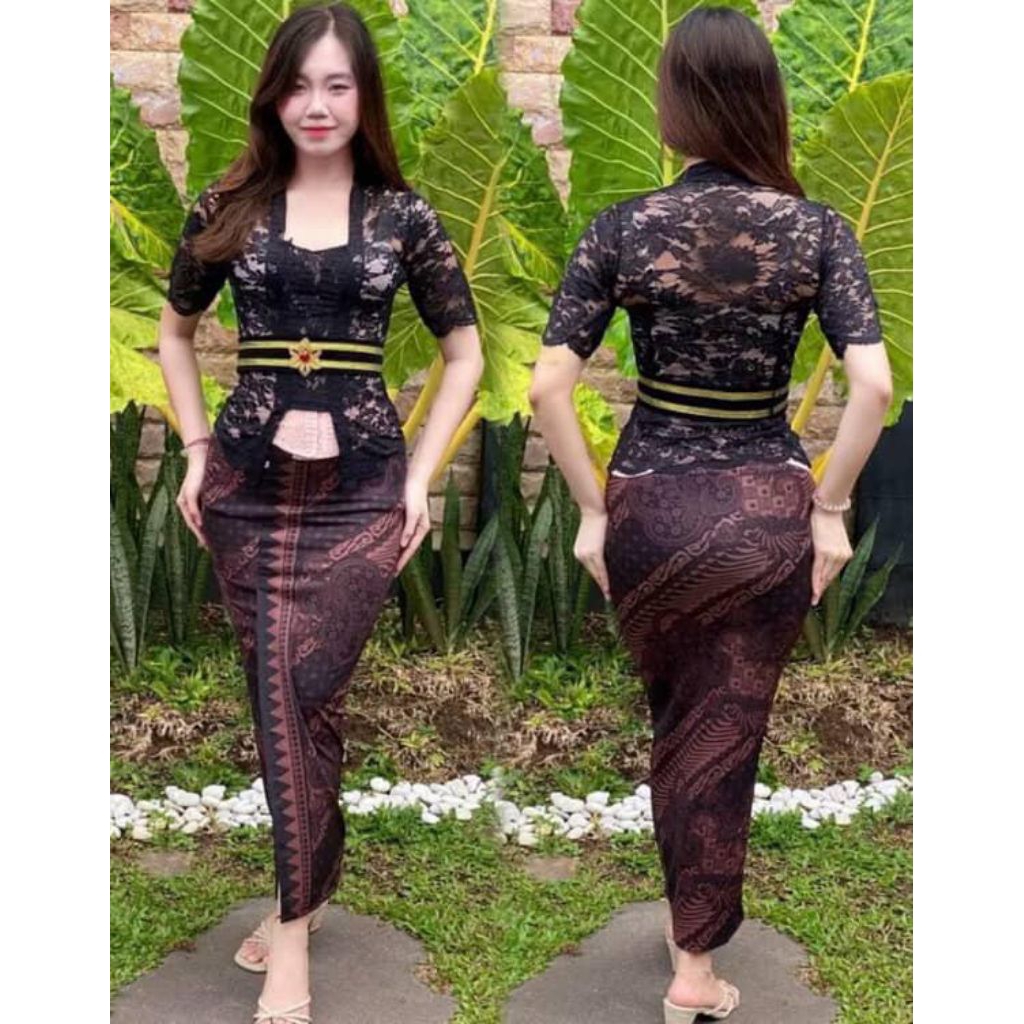 one set kebaya bali brokat sofia lengan pendek