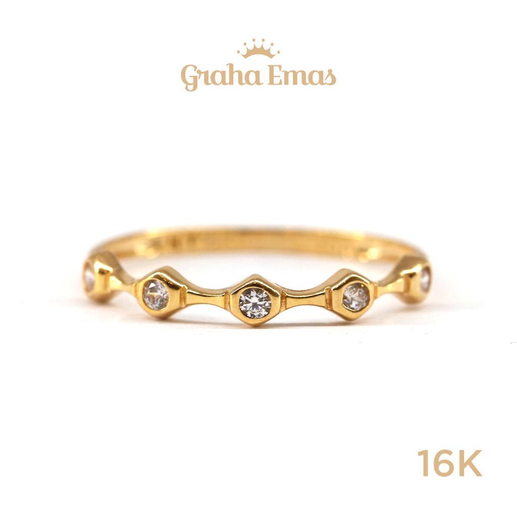 Graha Emas Cincin Emas Kuning Bentuk Listring 16K - Yellow Gold Listring Model Ring 16 Carat M1162