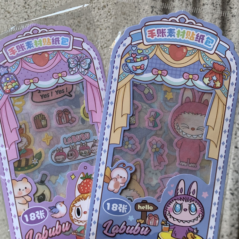 

Stiker Labubu Lucu Bertekstur - Waterproof PVC Stickers 18s | Stiker Imut Tahan Air