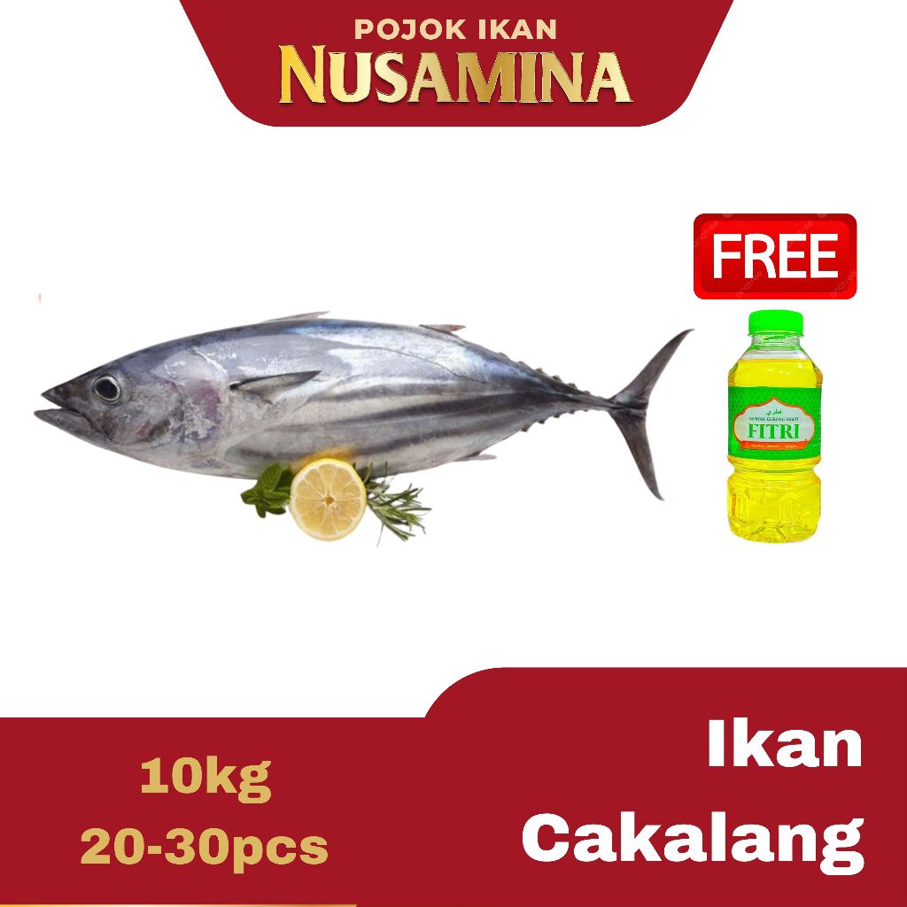 

Nusamina Ikan Cakalang Bersih Segar Frozen [2-3 pcs] 1kg GRATIS MINYAK GORENG