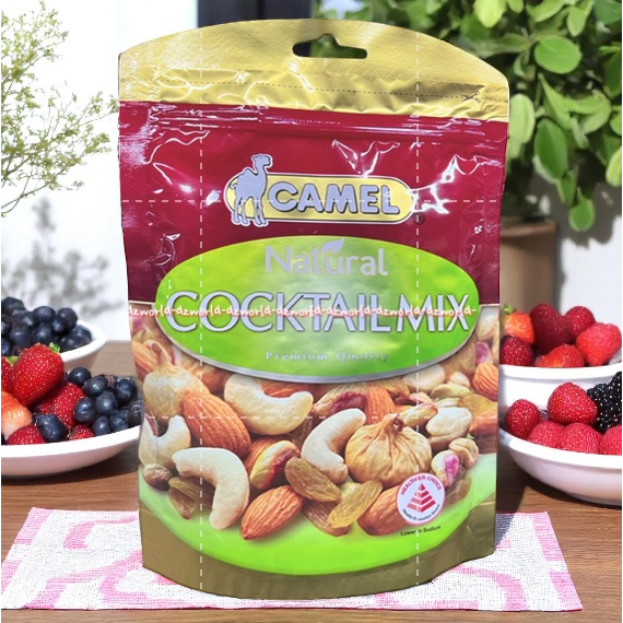 

Camel Natural Coktail Mix 150gr Premium Nuts Camels Nut Kacang Premium Koktail Nut Koktails Aneka Campuran Kacang cashews Almonds Pistachio Kernels Raisins figs