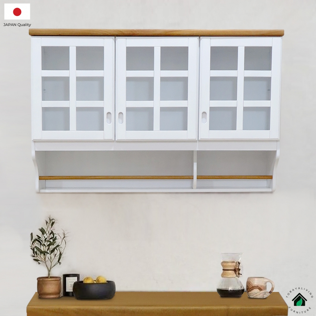 Toraya - Lumina Lemari Dapur Atas 3 Pintu Kaca : Lemari Dapur/ Kitchen Cabinet/ Lemari Gantung