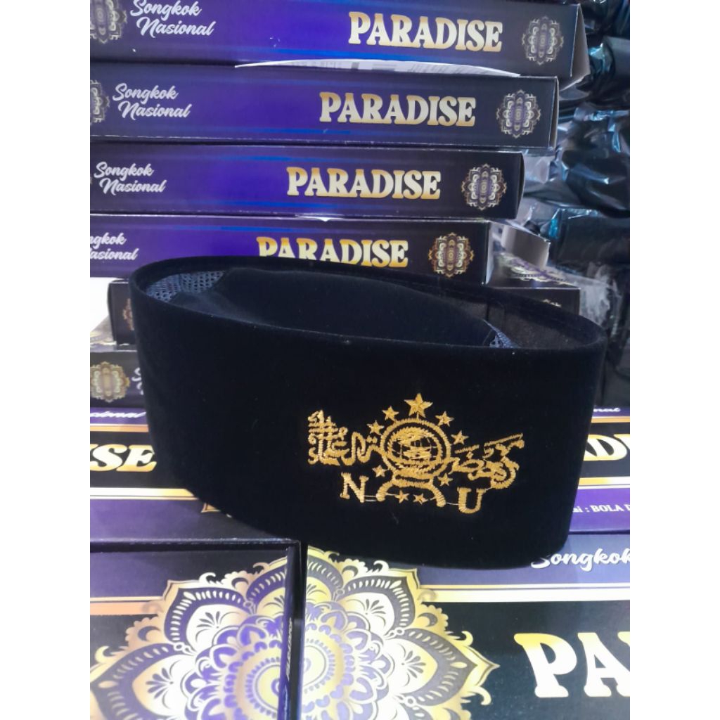 songkok nasional peci kopyah bordil NU kuning AC