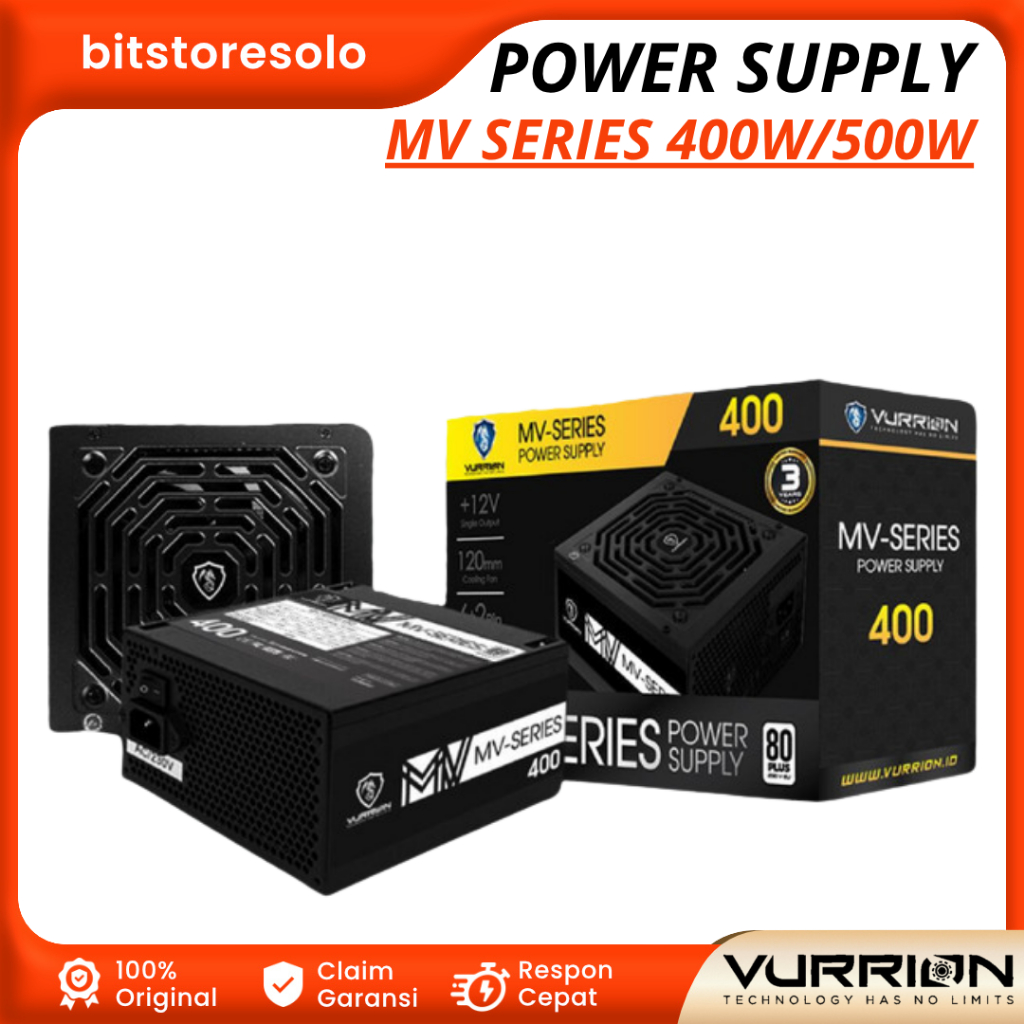 Power Supply PSU Vurrion MV SERIES 400W 500W 80% Efficiency PSU