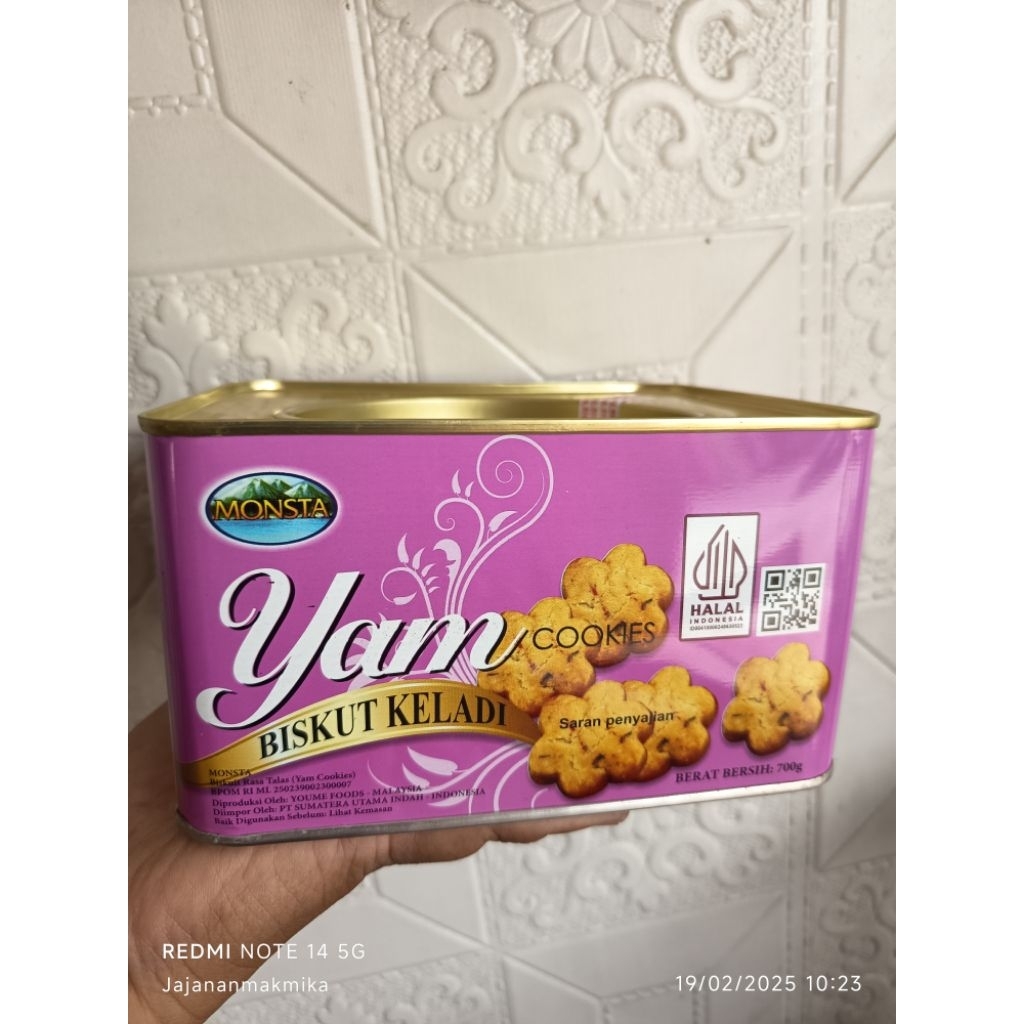 

READY MEDAN | HALAL| BISKUIT KELADI | YAM COOKIES BISKUIT KELADI MONSTA KEMASAN 700 GR