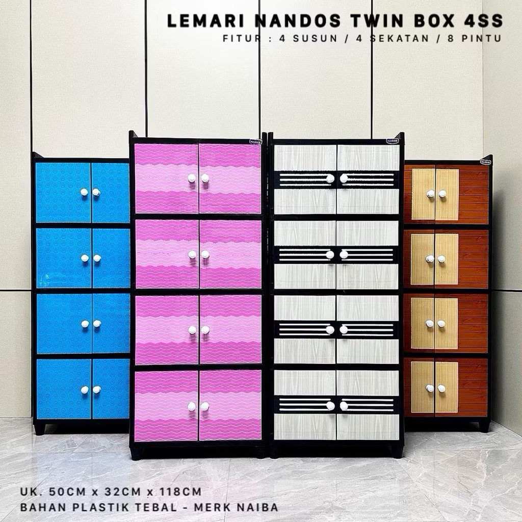 Lemari Plastik Nandos Fit Twin Box 4 susun