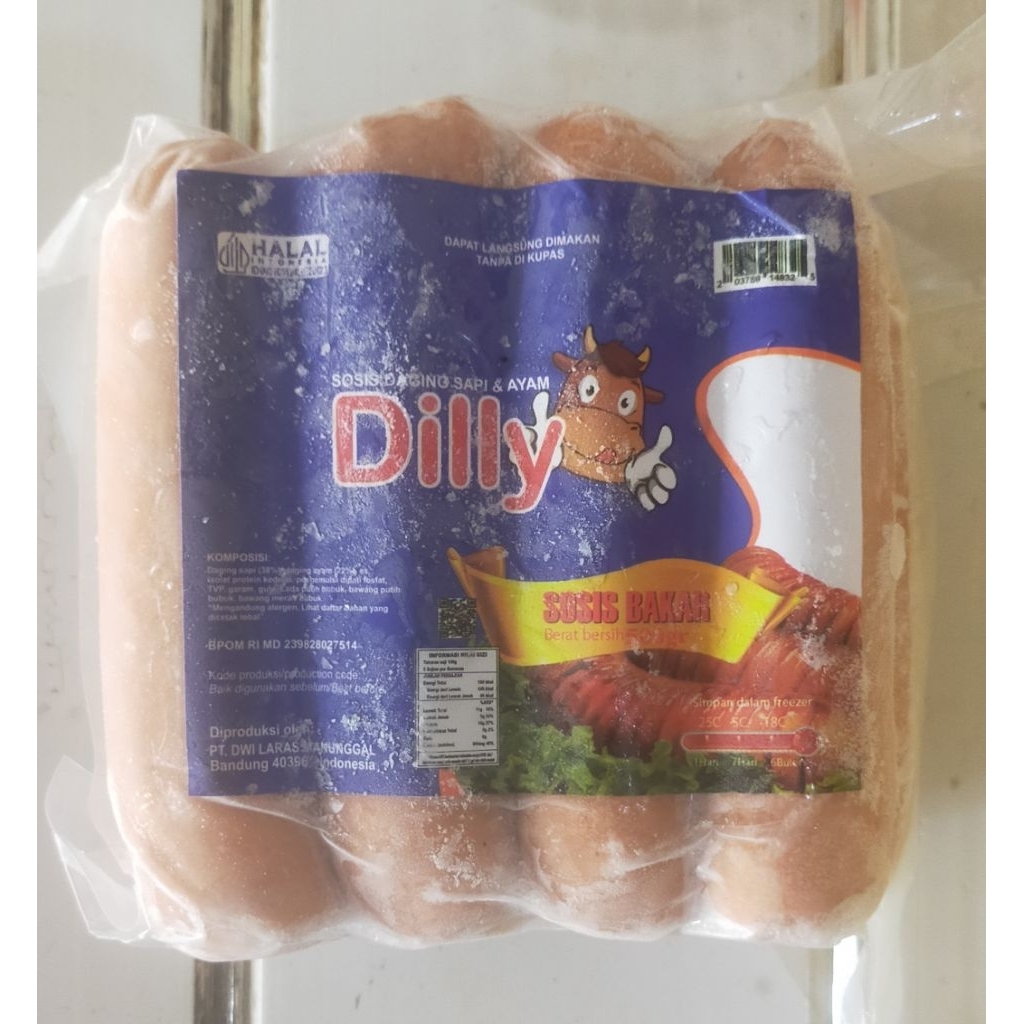 

Dilly Sosis Bakar 450Gr Isi 8 / Sosis Ayam dan Sapi 450Gr