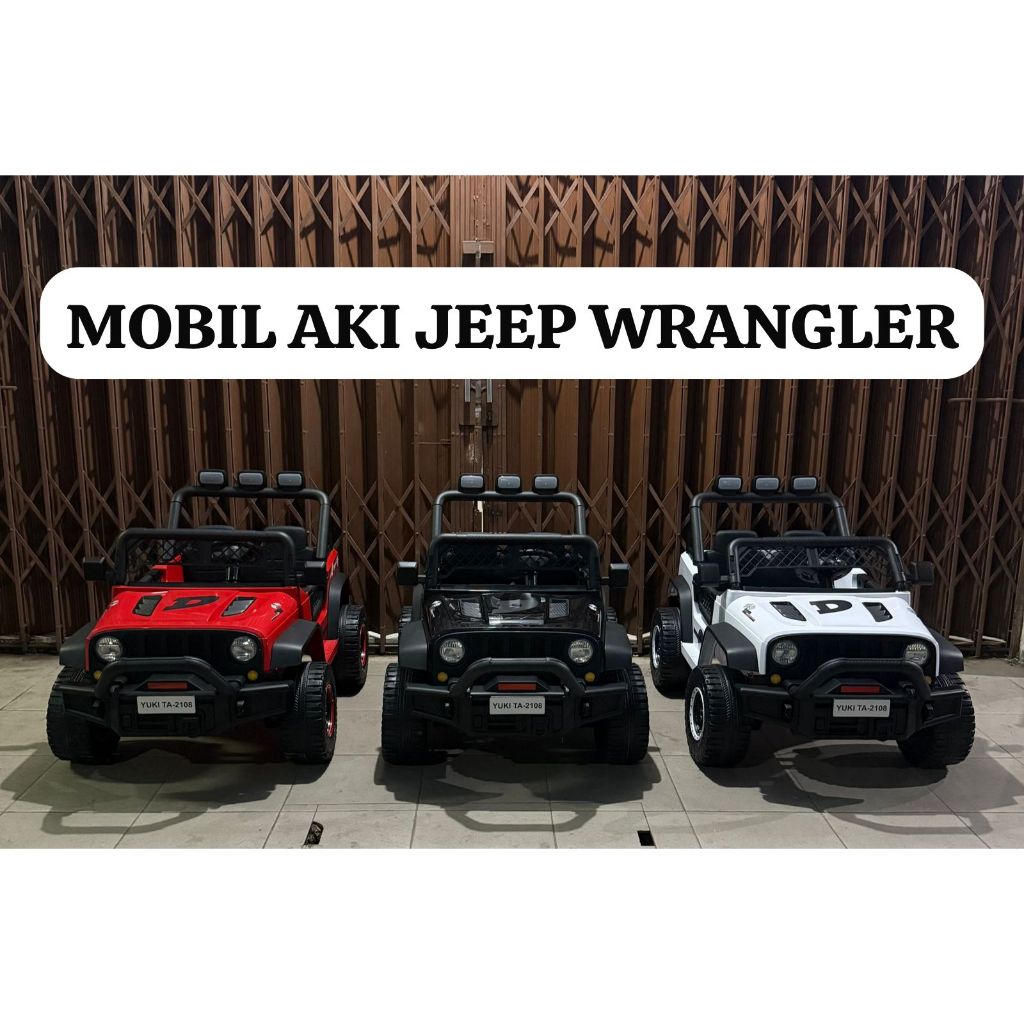 (BATAM) Mobil Aki Anak JEEP WRANGLER Ban Karet Mainan Mobil Aki