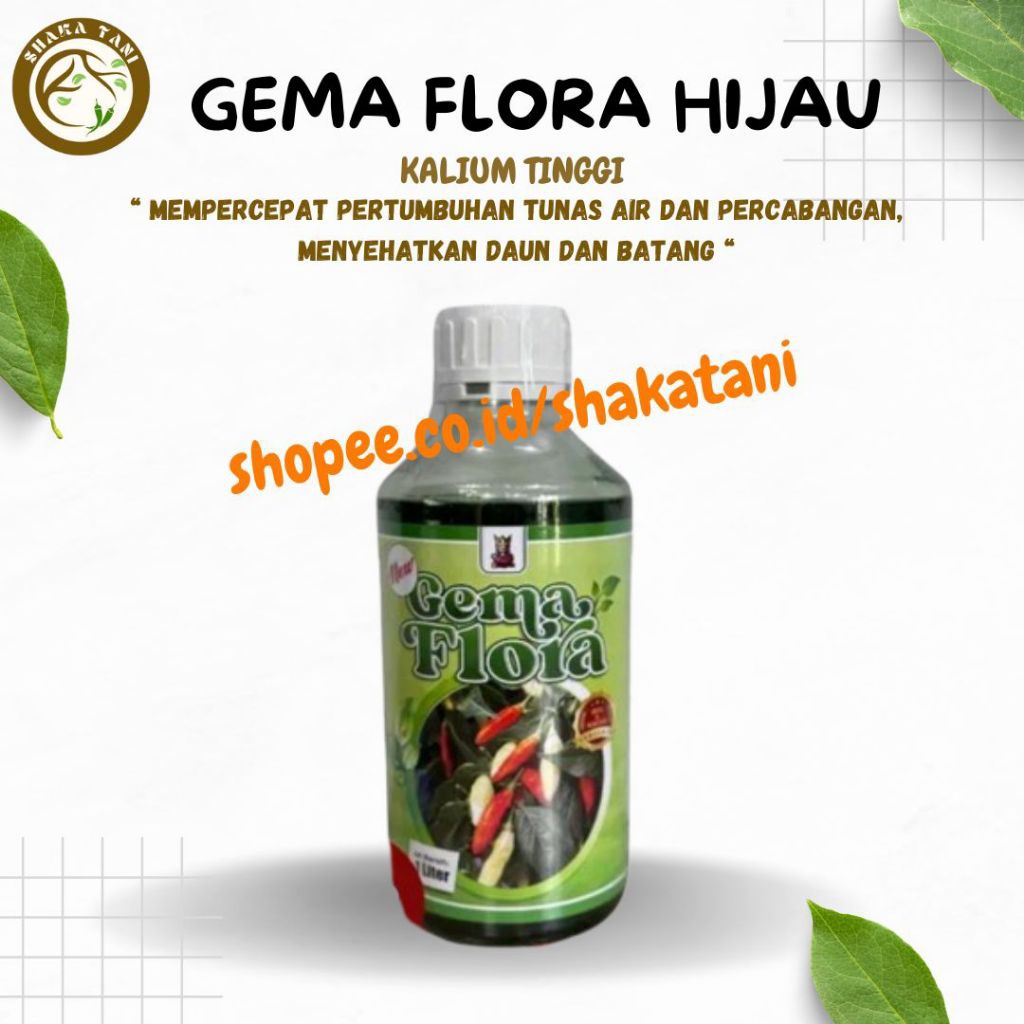 Pupuk Nutrisi Daun Gema Flora 1000Ml NPK Cair Memacu Pertumbuhan Tanaman