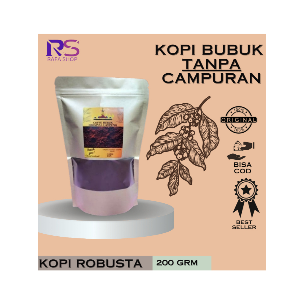 

Kopi Bubuk-Kopi Bubuk Murni-Kopi-Kopi Bubuk Lampung-Kopi Bubuk-Bopi Asli Murni- 100% original 200 gram kualitas premium
