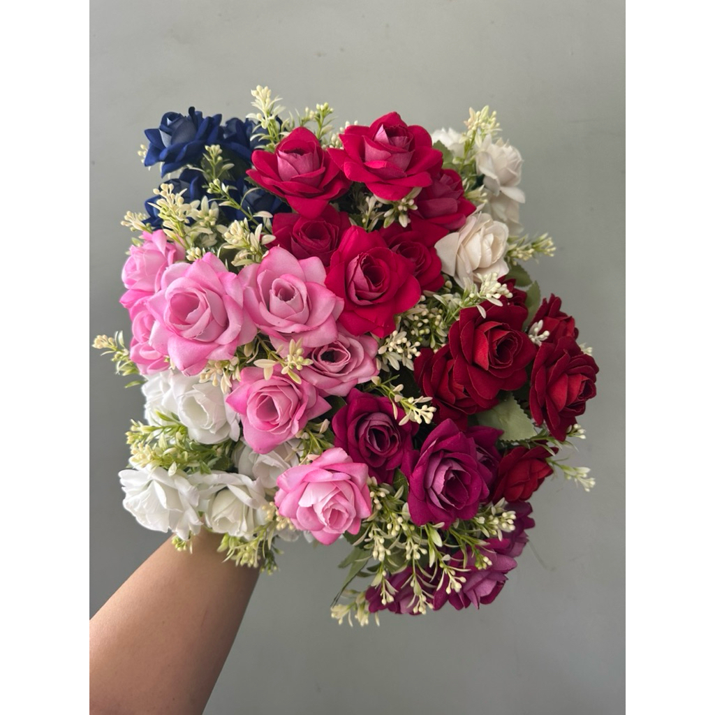 BUNGA ARTIFICIAL MAWAR VELVET BUNGA MAWAR ARTIFICIAL BUNGA DEKORASI