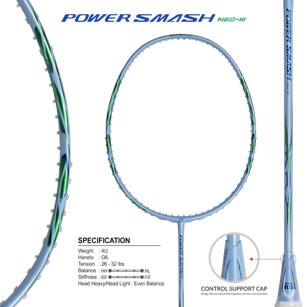 Raket Badminton Reinforce Speed RS Power Smash Neo III
