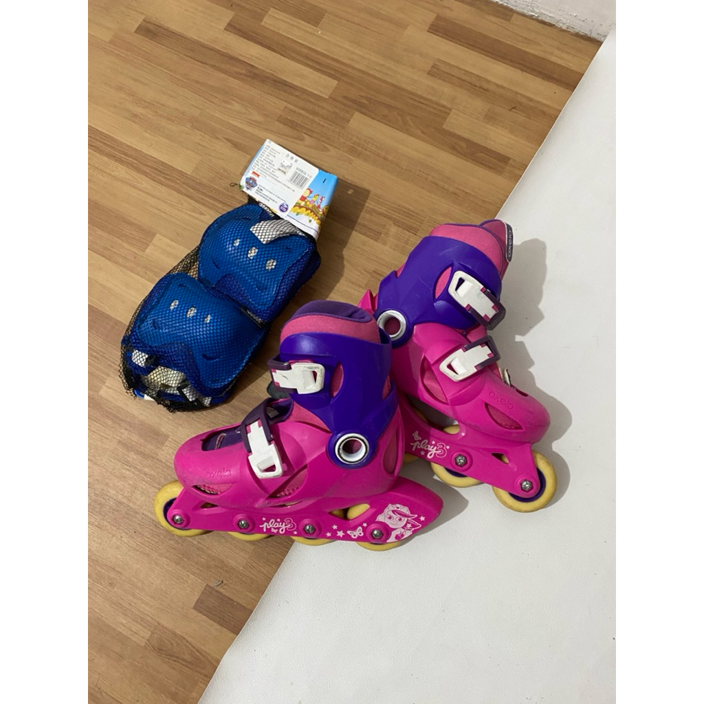 Sepatu Roda Anak Oxelo Decathlon Inline Skate Bekas BONUS Protector