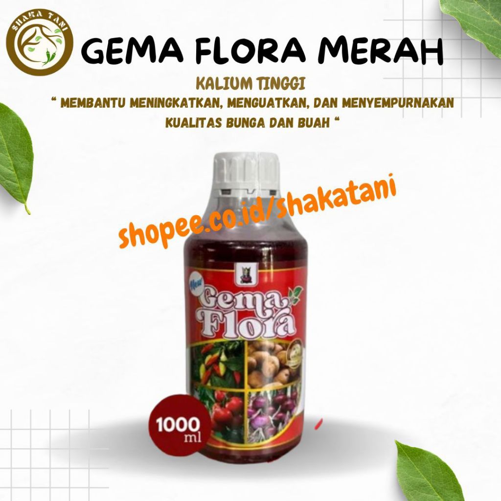 Gema Flora Kalium Kemasan 1Liter Nutrisi Tanaman Masa Generatif Pembesar Buah Dan Umbi