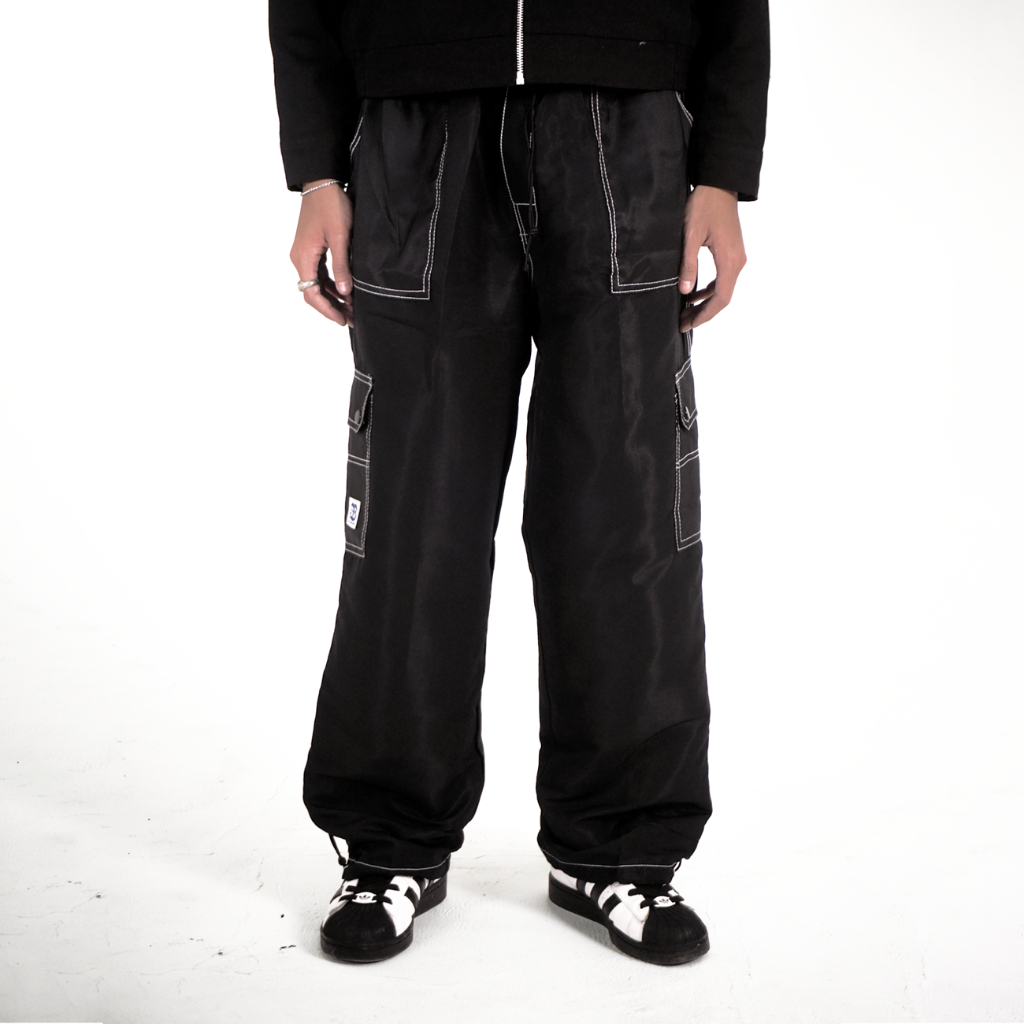 Bitsnbobs76 Celana Cargo Trackpants Carpenter Parasut Black