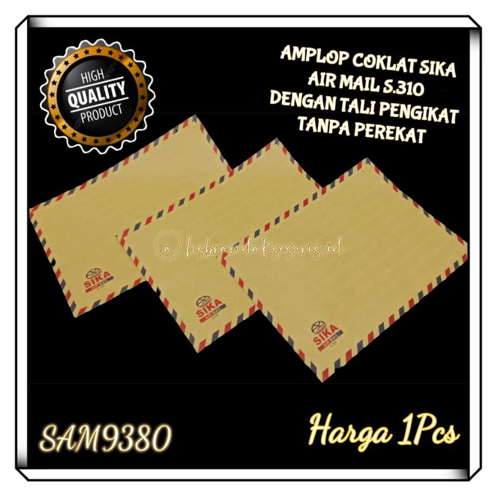 

(1PCS) AMPLOP COKLAT SIKA DENGAN TALI PENGIKAT / AIR MAIL S.310 TANPA LEM / MAP DOKUMEN / AMPLOP LAMARAN KERJA / SAM9380