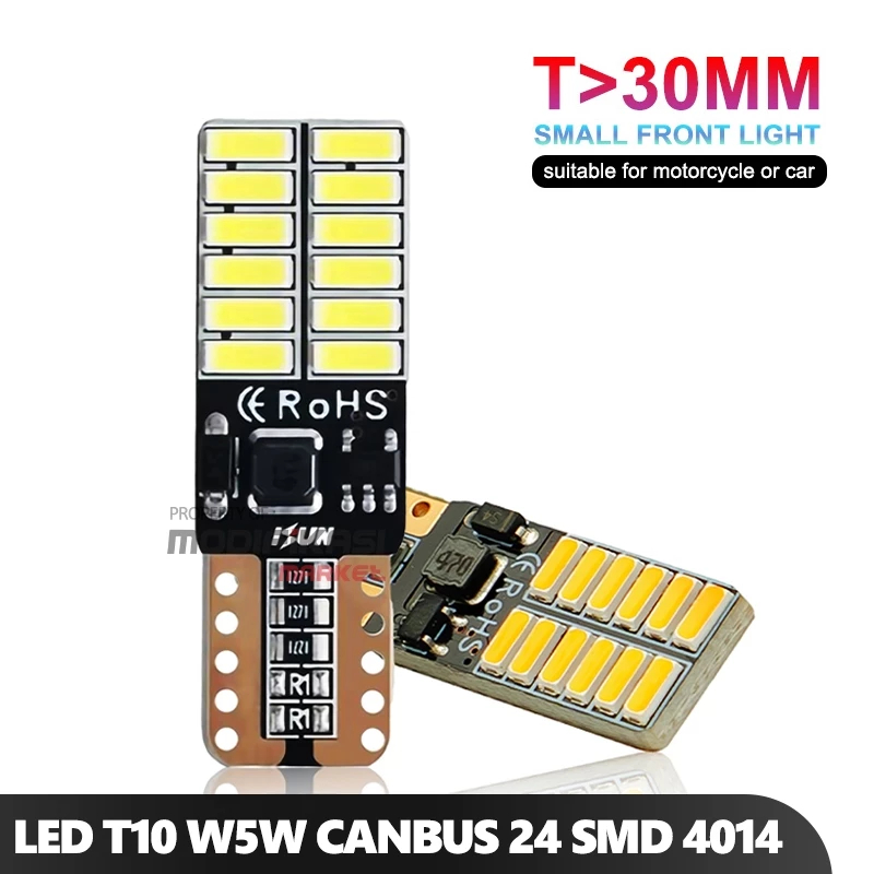 LAMPU SENJA SEIN SIGN LED T10 CANBUS 24 TITIK SMD 4014 ERROR FREE W5W DC 12 VOLT ERROR FREE