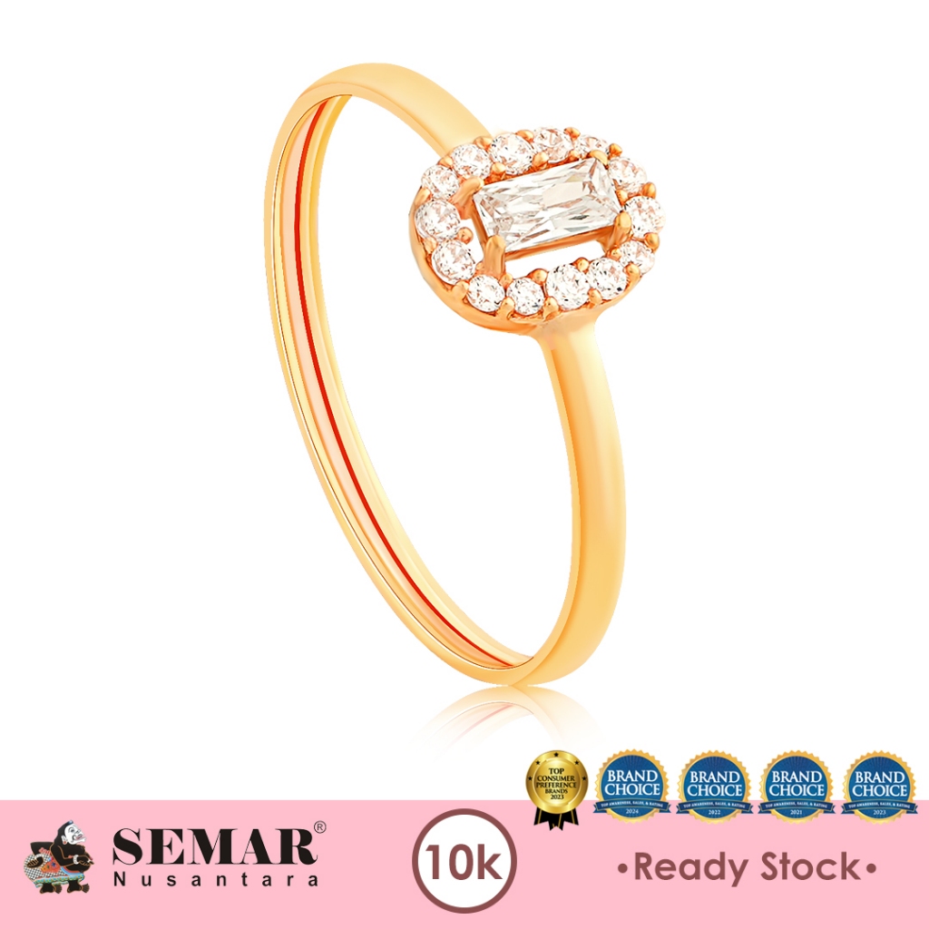 Cincin Emas Ovalina Emerald Gold 10K Semar Nusantara